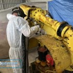 dry ice blast to robot arm
