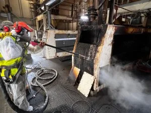 Dry Ice Blasting to Remove Bitumen from Parquet Flooring