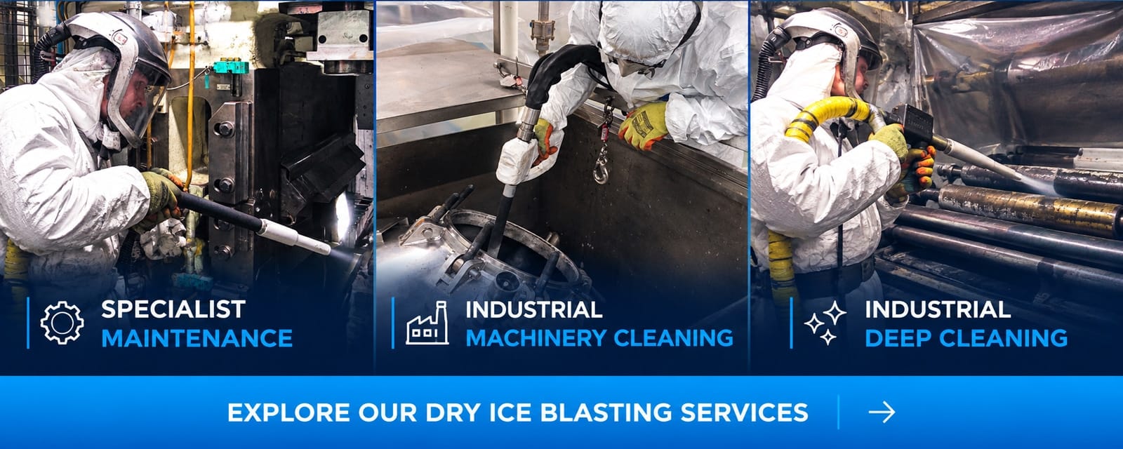 Industrial-Dry-Ice-Blasting-Services Industrial dry ice blasting services for specialist machinery cleaning and maintenance